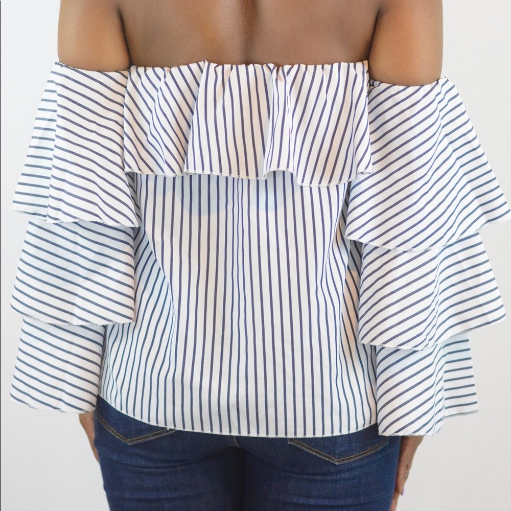 Off Shoulder Ruffle Blouse - Picture 2 of 2
